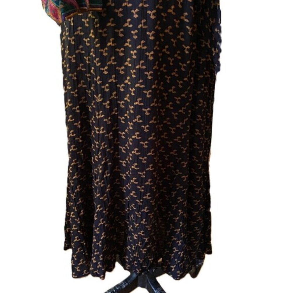Vintage Carole Little boho granny romantic bold colors belted 90s dress - Picture 11 of 15